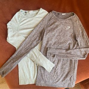 Gymshark bundle of two long sleeve seamless training performance workout tops